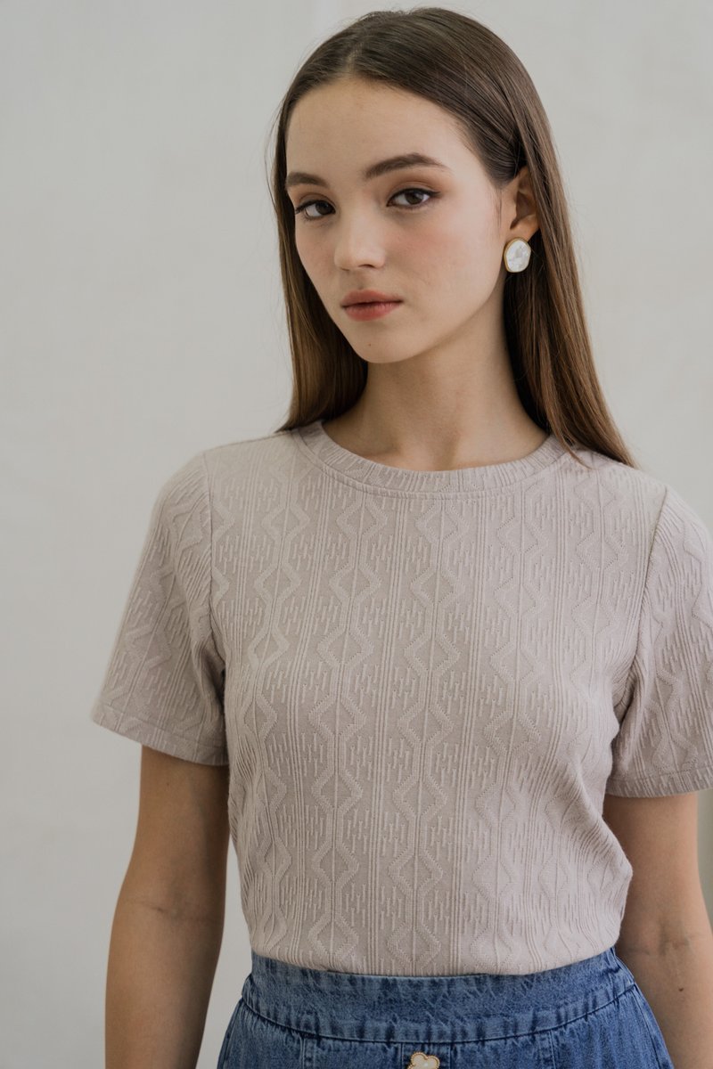 Nancy Knit Top In Khaki