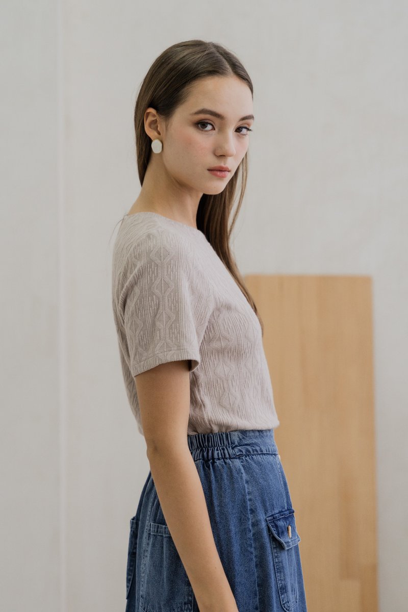 Nancy Knit Top In Khaki