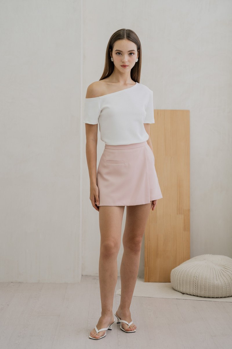 Steph One Shoulder Top In White (XXL)