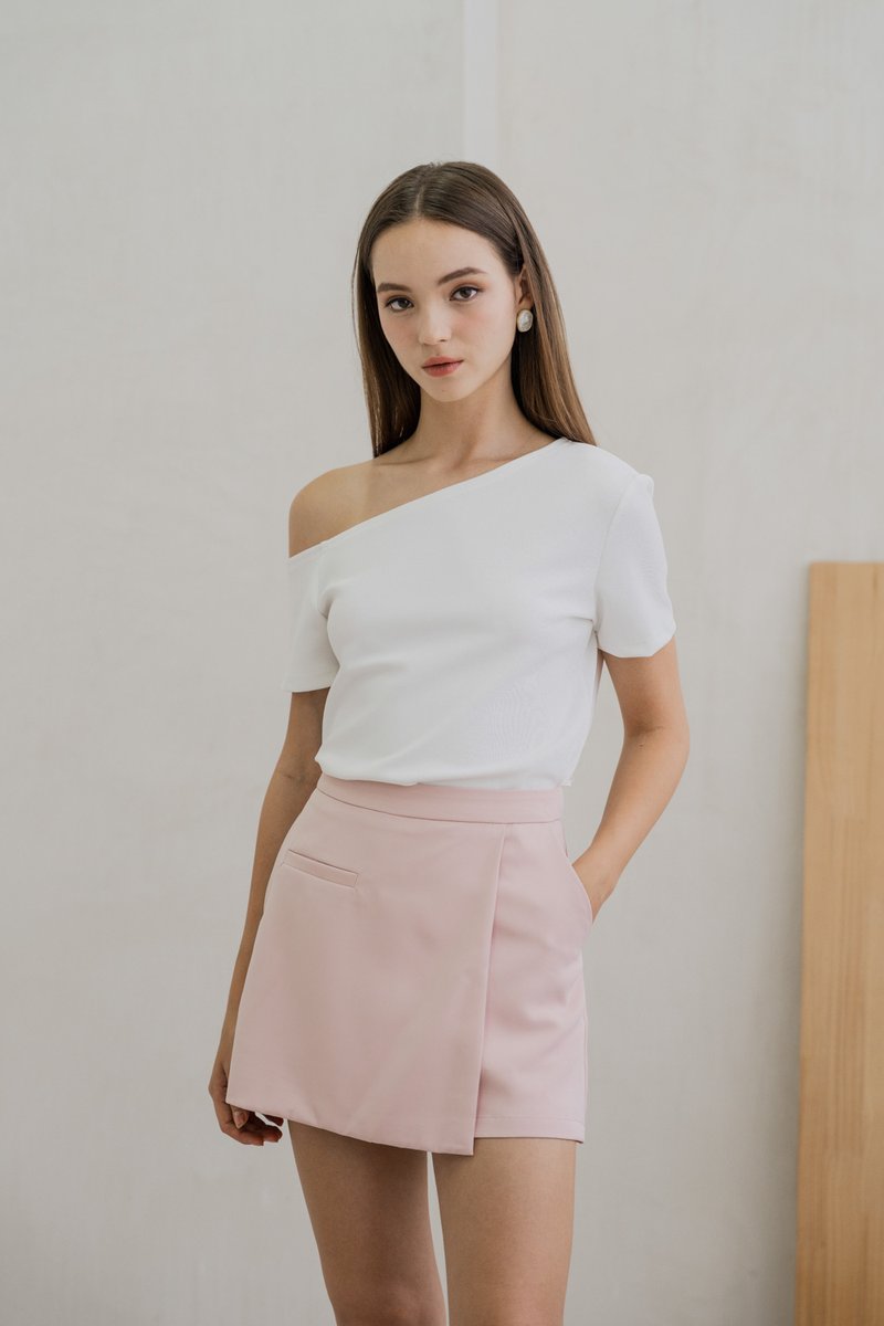 Steph One Shoulder Top In White (XXL)