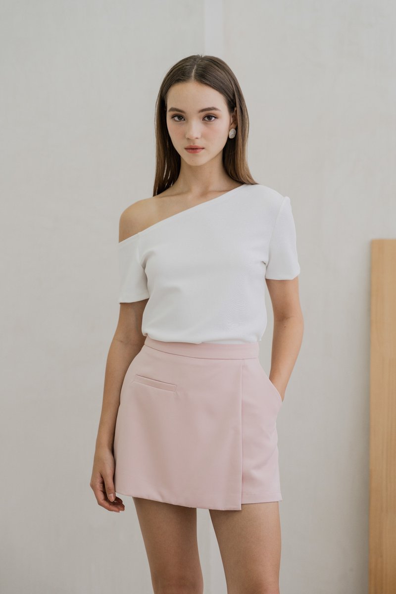 Steph One Shoulder Top In White (XXL)