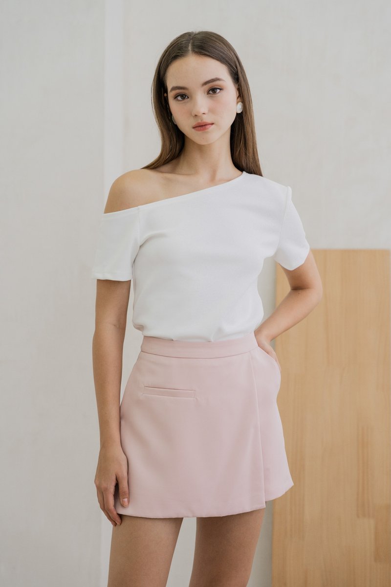 Steph One Shoulder Top In White (XXL)