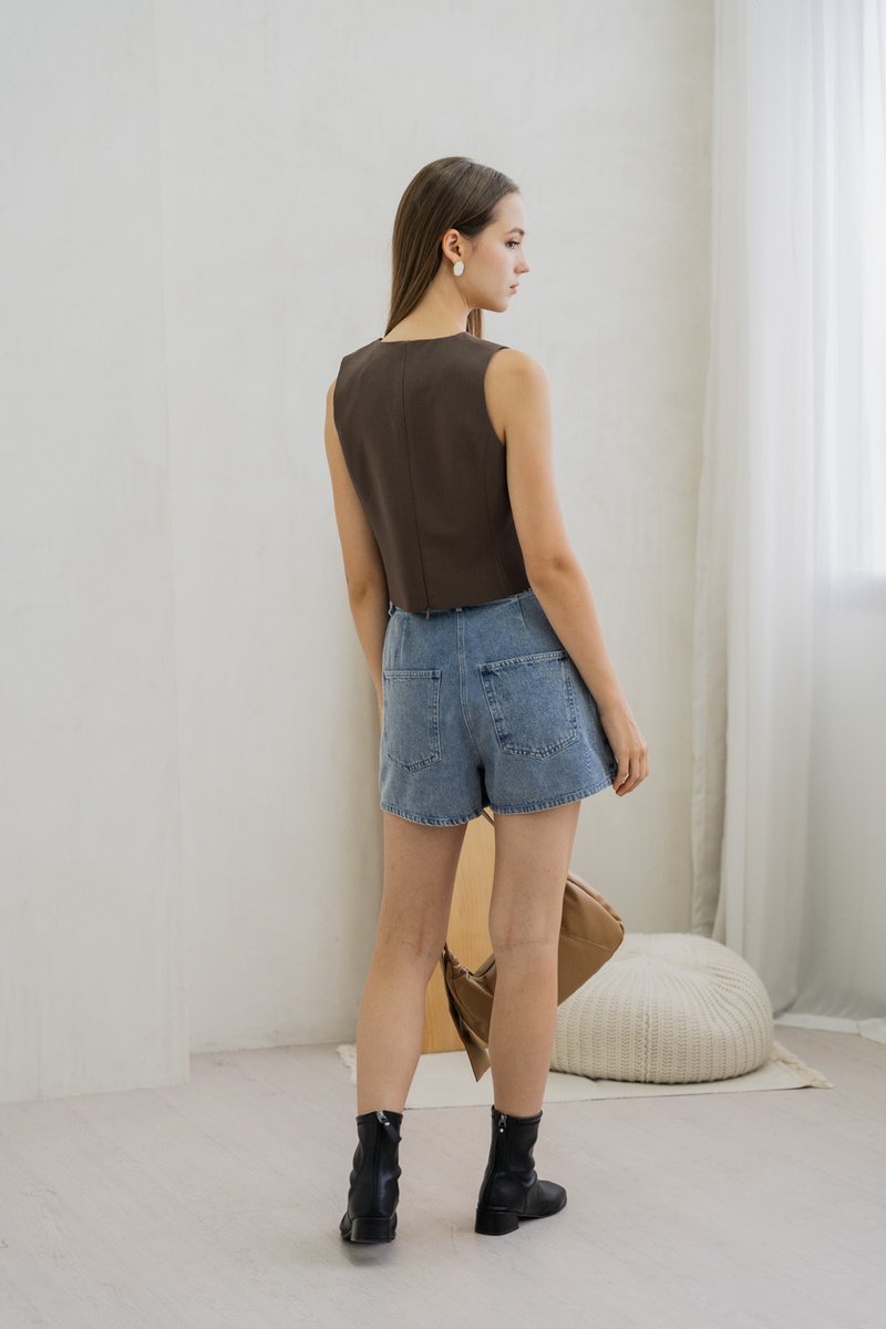 Odelia Denim Overlap Skort (XS)