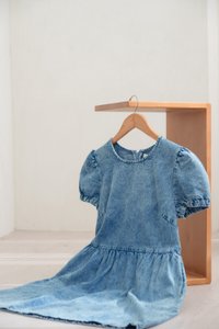 Doa Puffed Sleeve Denim Dress (XXL)
