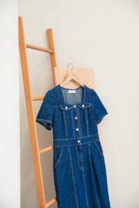 Bronca Button Front Denim Midi Dress (XS)