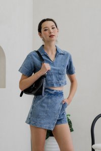 Obre Denim Overlap Pocket Skort (XS)