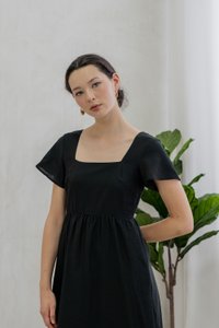 Feliz Flare Sleeve Midi Dress In Black (XS)