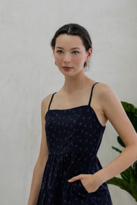 Rosie Camisole Tiered Dress In Navy (XS)