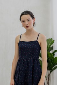 Rosie Camisole Tiered Dress In Navy (XS)