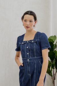 Bronca Button Front Denim Midi Dress (XS)