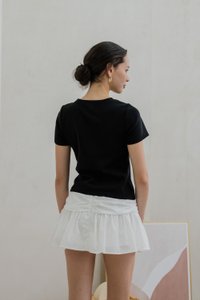 Cybill Crochet Cotton Top In Black