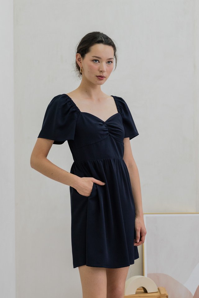 Scarlette Sweetheart Dress In Navy
