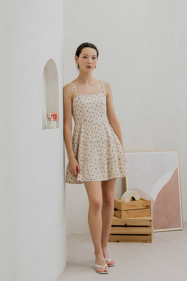 Rosie Camisole Tiered Dress In Cream