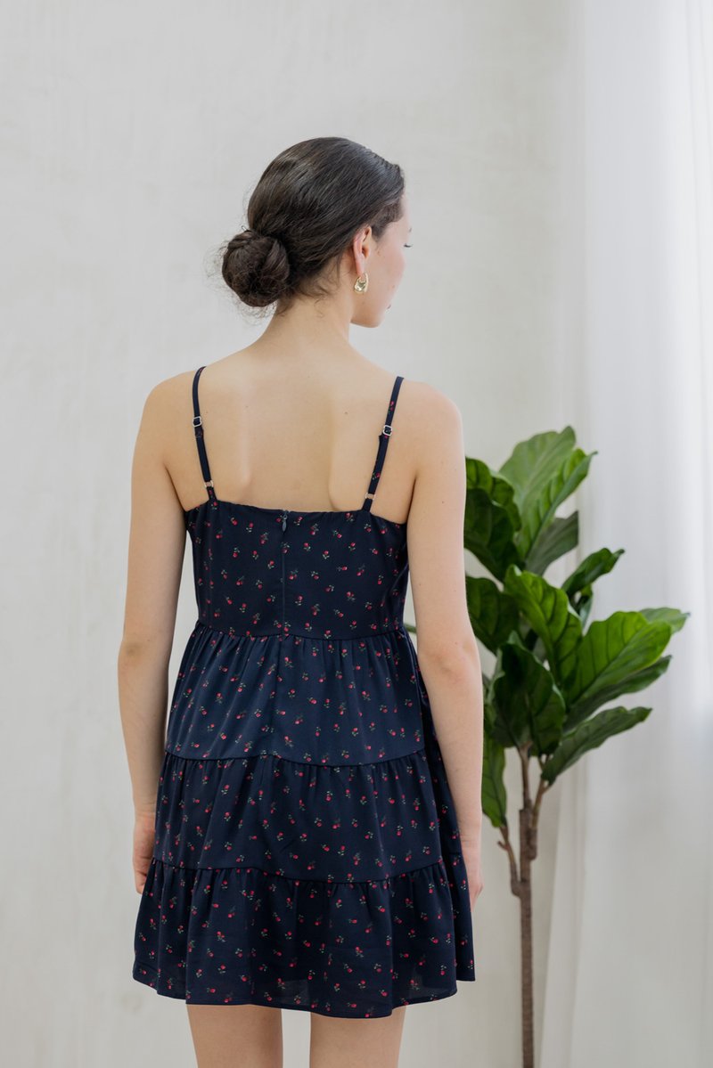 Rosie Camisole Tiered Dress In Navy (XS)