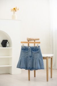 Dulce Denim Pocket Pleated Skort (XS)