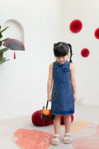 Quincy Denim Qipao Kids Dress