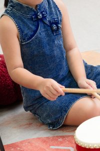 Quincy Denim Qipao Kids Dress