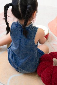 Quincy Denim Qipao Kids Dress