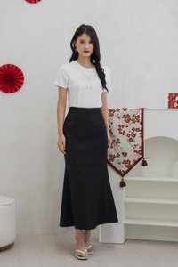 Prairie Pearl Ribbon Cotton Tee In White (XS)