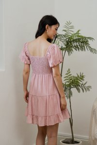 Shay Textured Smocked Dress In Pink (XS)