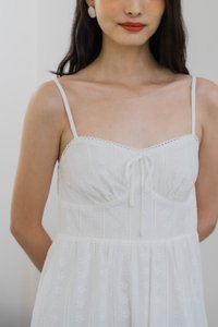 Coastal Eyelet Camisole Dress In White