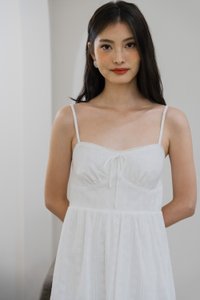 Coastal Eyelet Camisole Dress In White