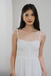 Coastal Eyelet Camisole Dress In White