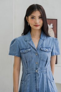 Siara Denim Pleated Shirt Dress (XXL)