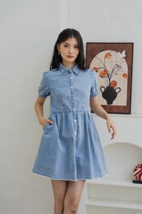 Braveheart Denim Button Shirt Dress (XS)