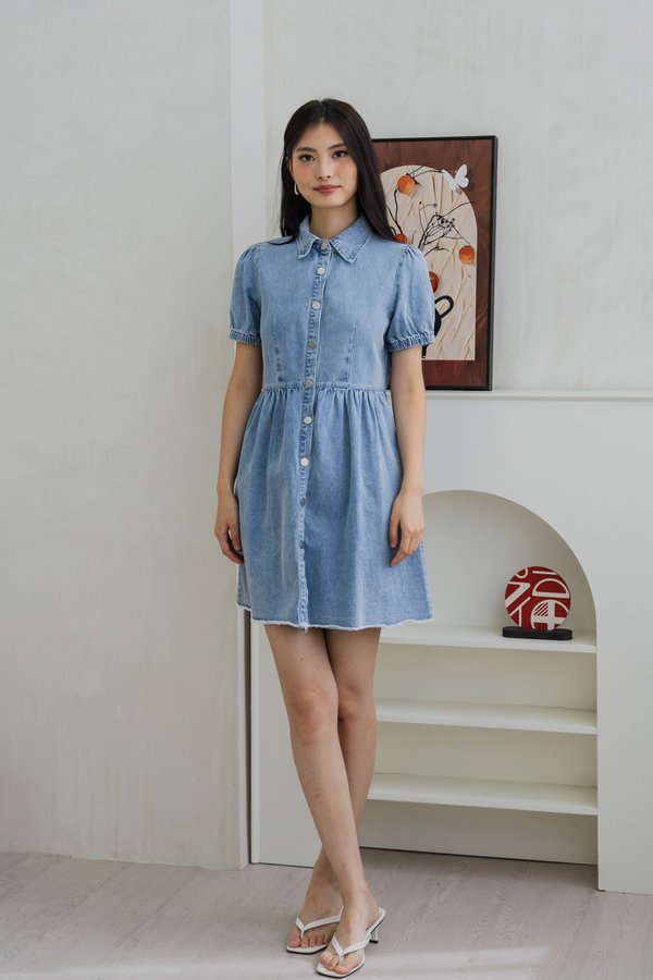 Braveheart Denim Button Shirt Dress (XS)