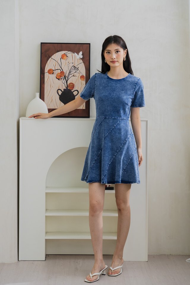 Diana Denim Slant Panel Dress