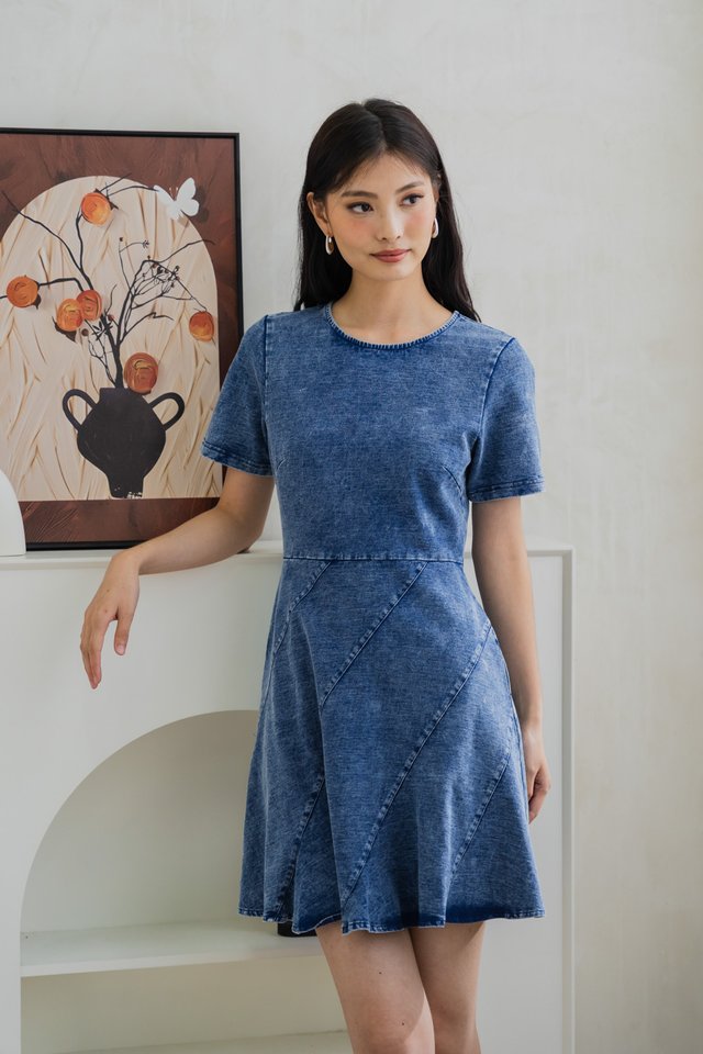 Diana Denim Slant Panel Dress