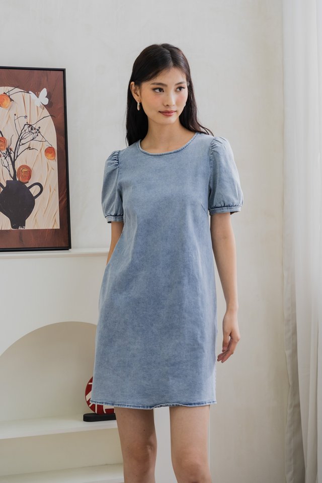 Dream Denim Puff Sleeve Dress