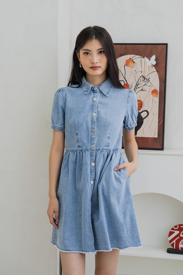 Braveheart Denim Button Shirt Dress