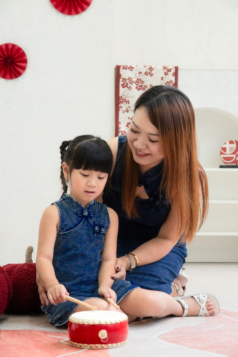 Quincy Denim Qipao Kids Dress