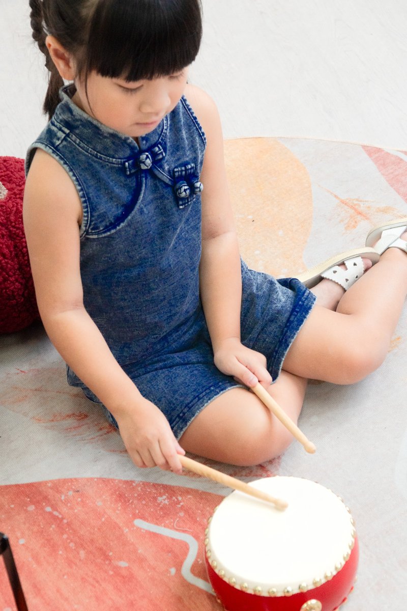 Quincy Denim Qipao Kids Dress