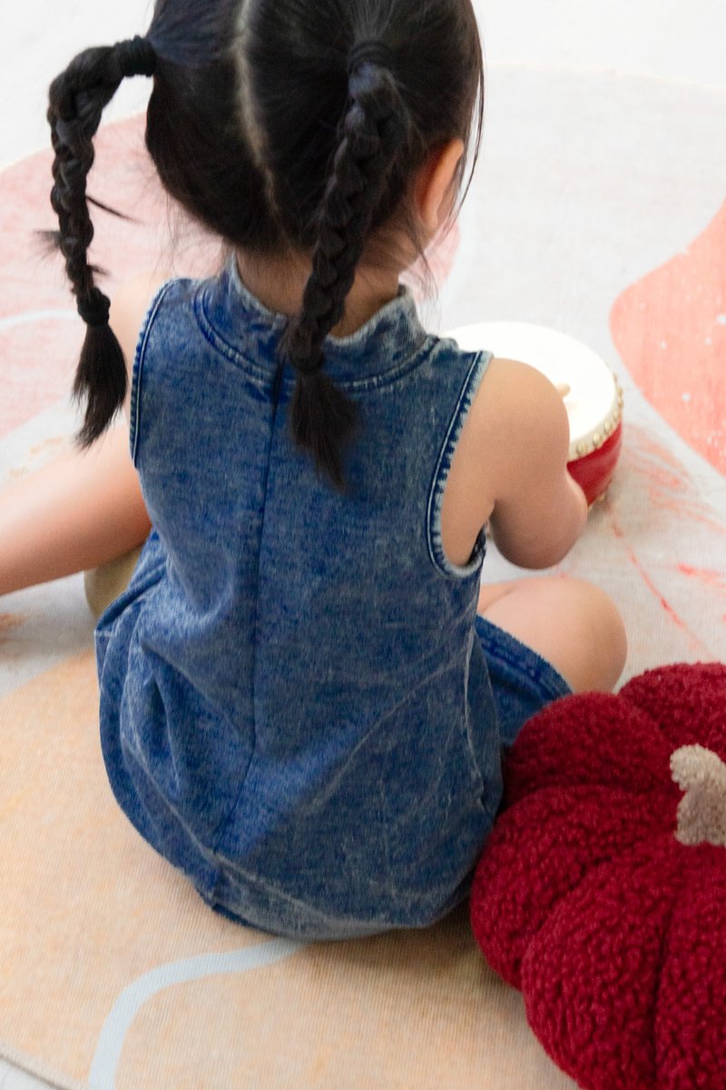 Quincy Denim Qipao Kids Dress