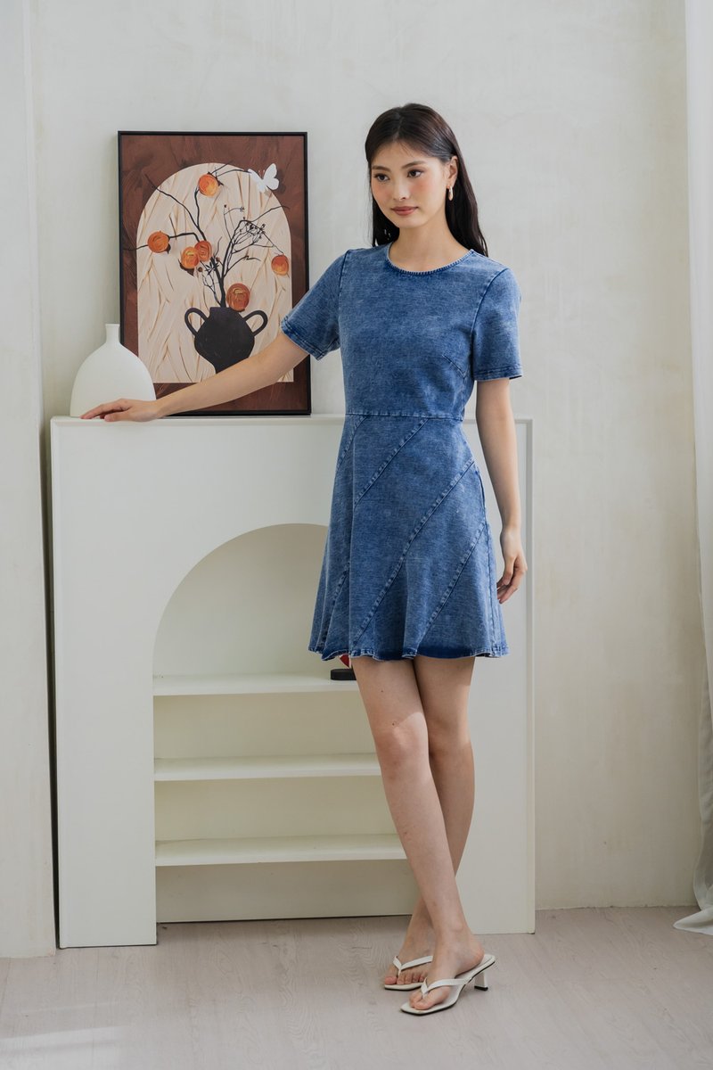 Diana Denim Slant Panel Dress