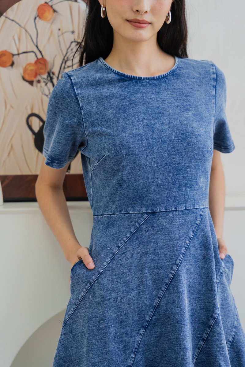 Diana Denim Slant Panel Dress