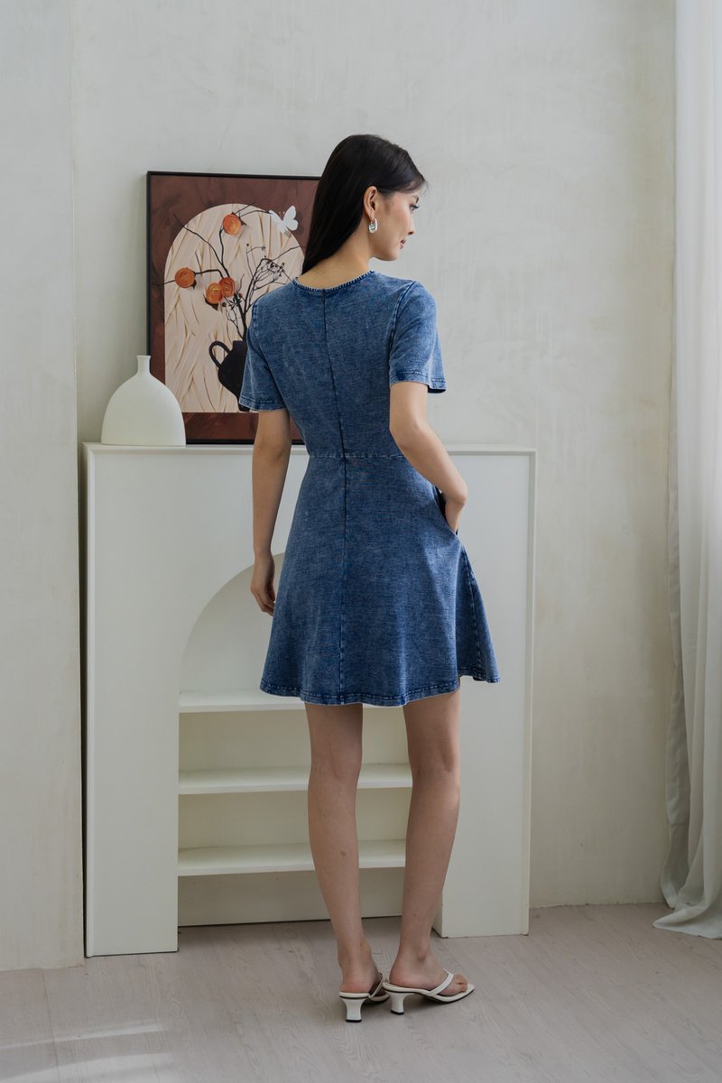 Diana Denim Slant Panel Dress