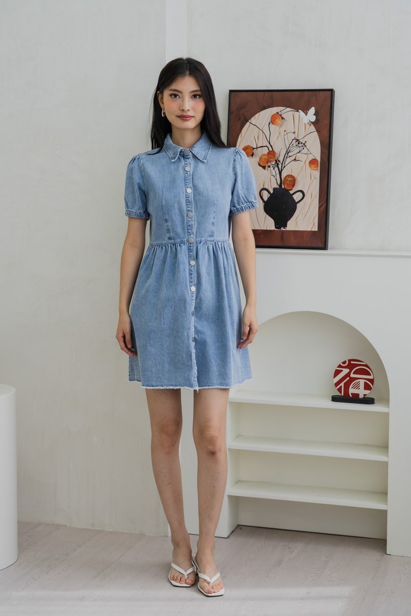 Braveheart Denim Button Shirt Dress (XS)