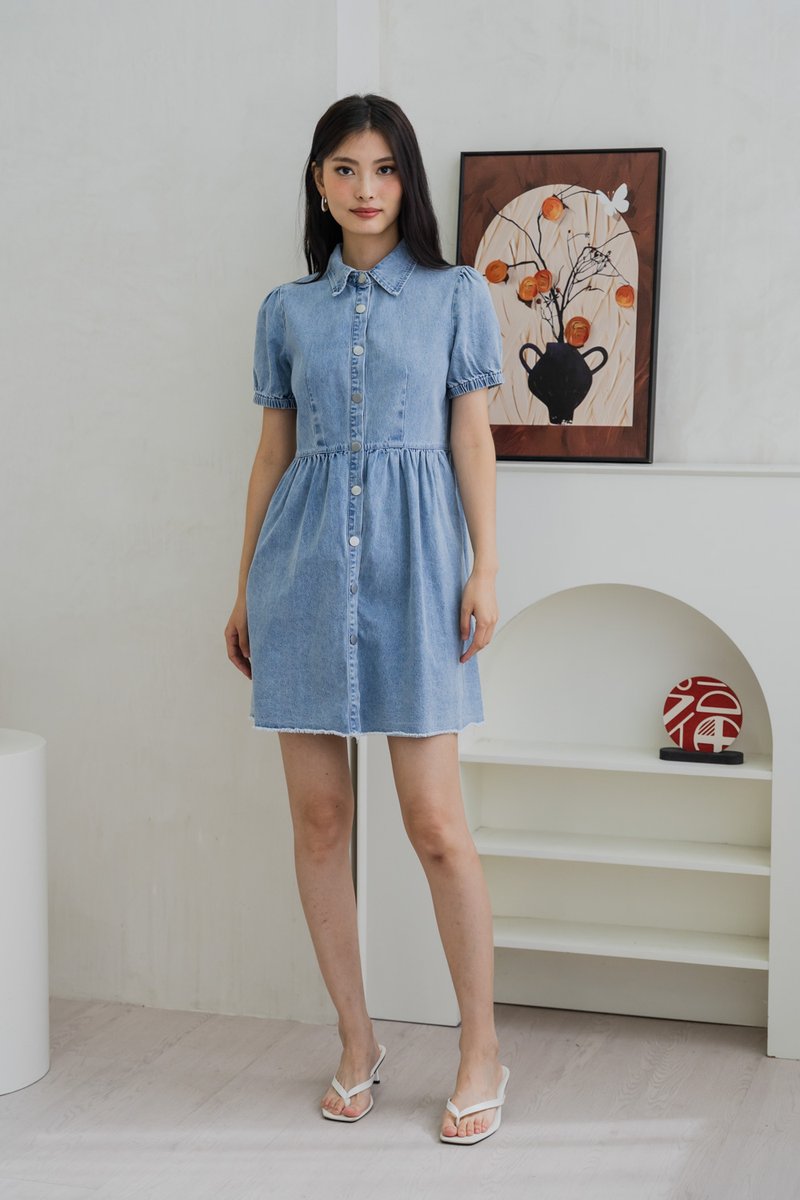 Braveheart Denim Button Shirt Dress (XS)