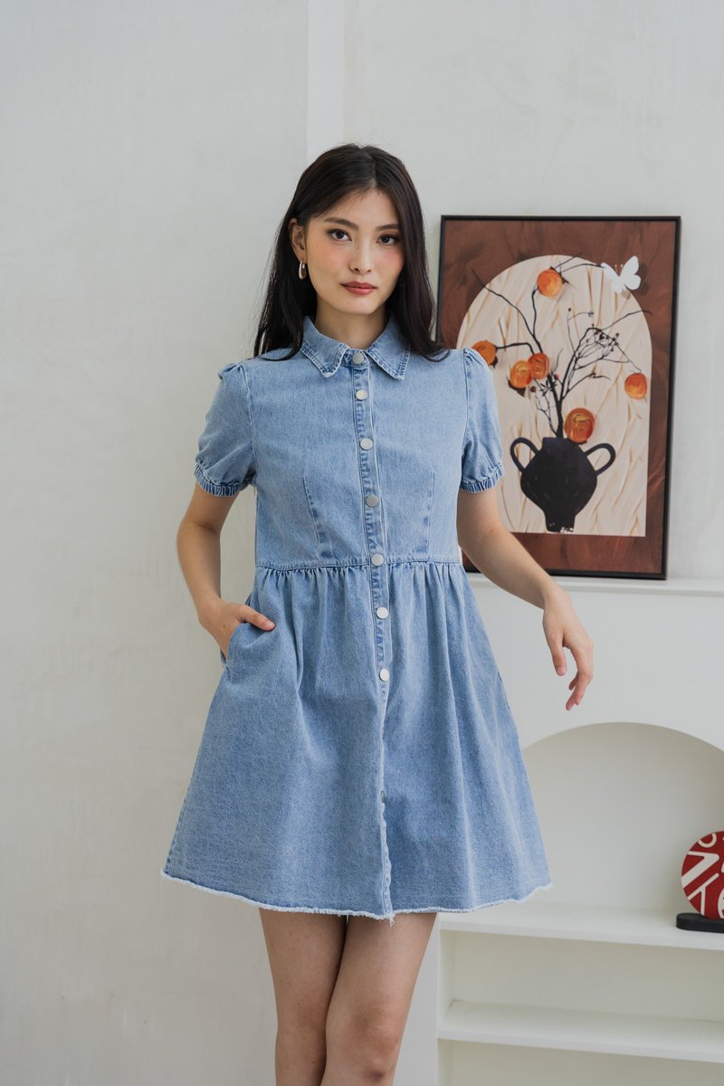 Braveheart Denim Button Shirt Dress (XS)