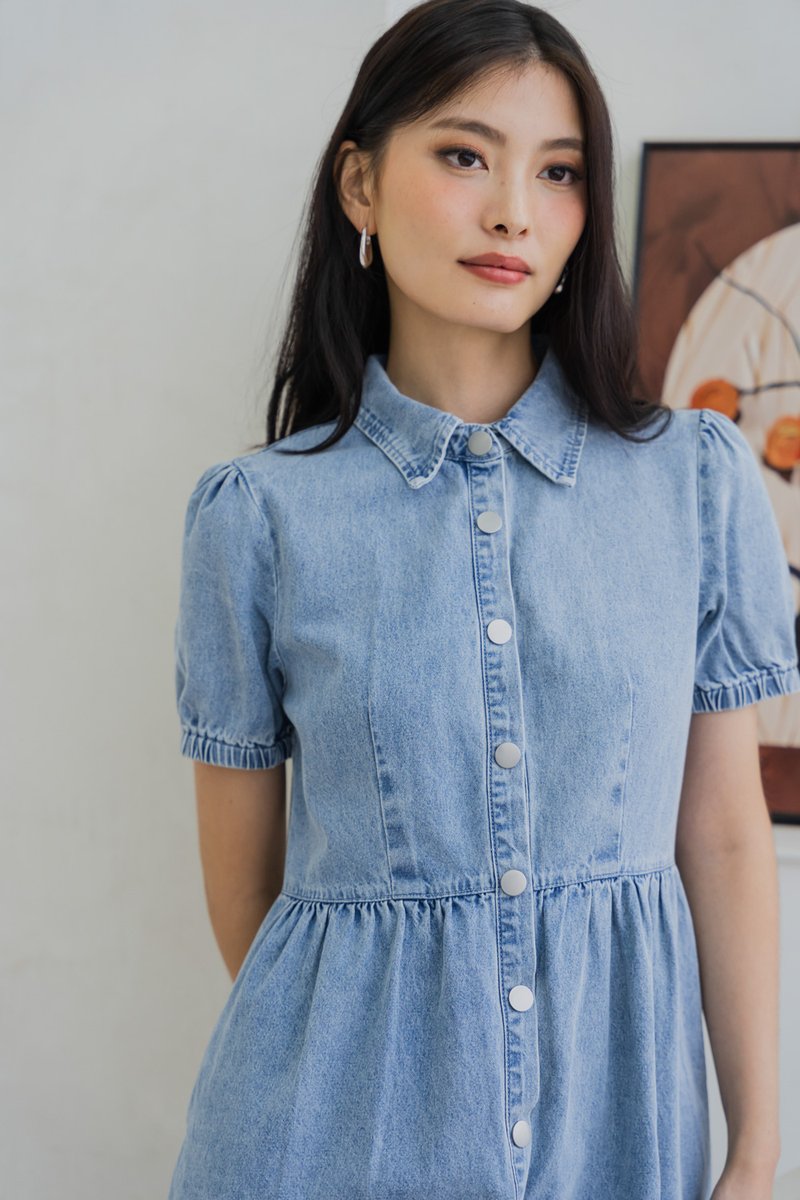 Braveheart Denim Button Shirt Dress (XS)