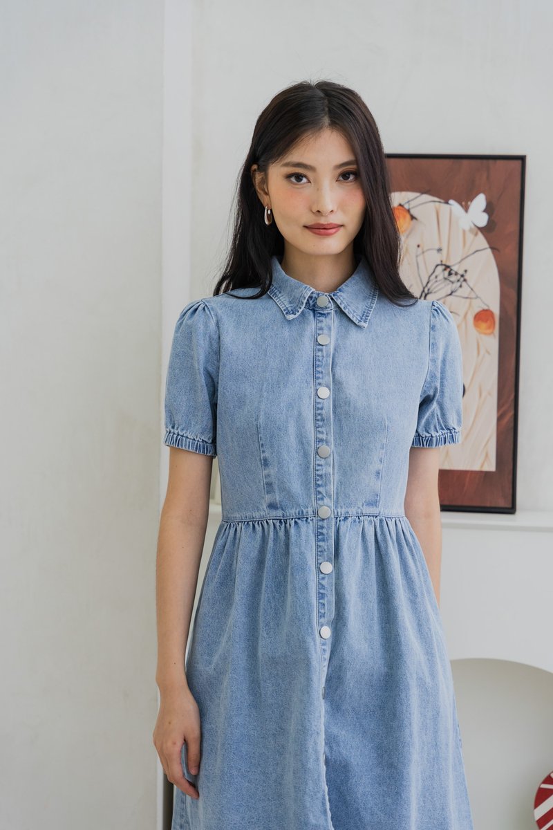 Braveheart Denim Button Shirt Dress (XS)