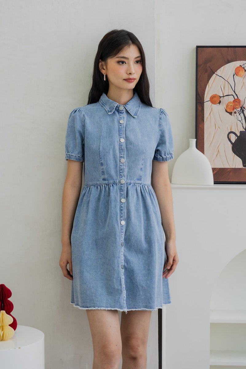 Braveheart Denim Button Shirt Dress (XS)