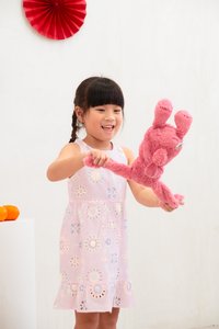 Lumina Eyelet Kids Dress In Pink (Size 2)