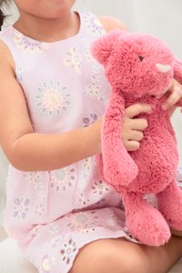Lumina Eyelet Kids Dress In Pink (Size 2)