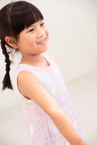 Lumina Eyelet Kids Dress In Pink (Size 2)