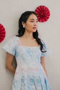 Cyan Pastel Layered Romper in Blue (XS)